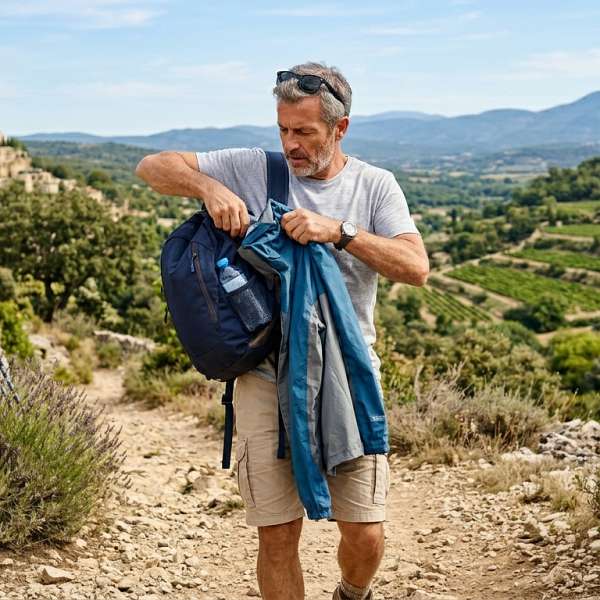 Homme qui récupère une veste